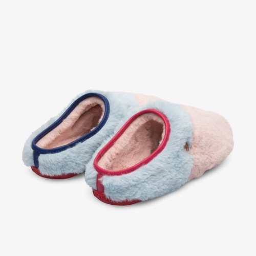 Camper Twins Kids Slippers US-16987 Light Coral / Pink / Blue Black Friday Sale